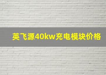 英飞源40kw充电模块价格