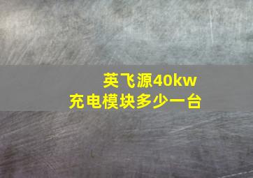 英飞源40kw充电模块多少一台