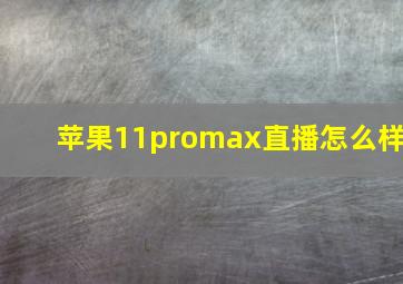 苹果11promax直播怎么样