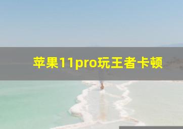 苹果11pro玩王者卡顿