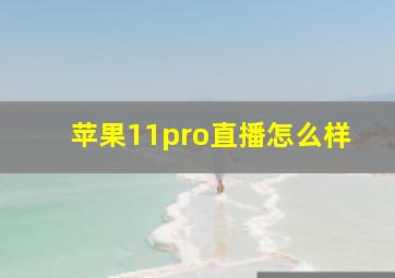 苹果11pro直播怎么样