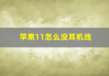 苹果11怎么没耳机线