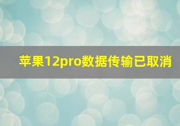 苹果12pro数据传输已取消