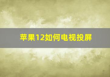 苹果12如何电视投屏