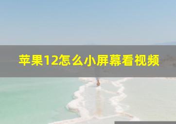 苹果12怎么小屏幕看视频