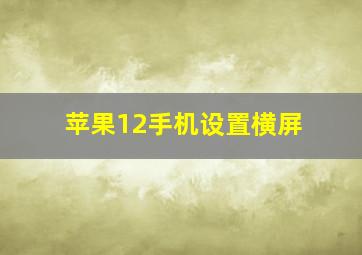 苹果12手机设置横屏