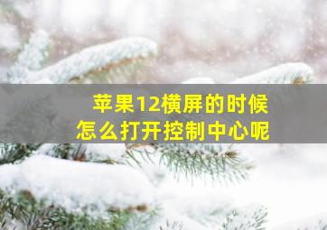 苹果12横屏的时候怎么打开控制中心呢