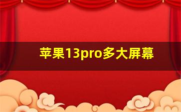 苹果13pro多大屏幕