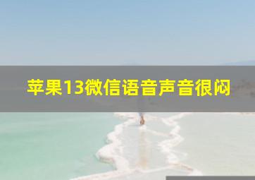 苹果13微信语音声音很闷