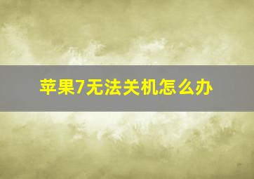 苹果7无法关机怎么办