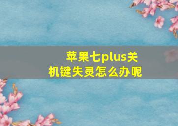 苹果七plus关机键失灵怎么办呢