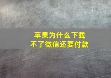 苹果为什么下载不了微信还要付款