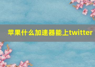 苹果什么加速器能上twitter