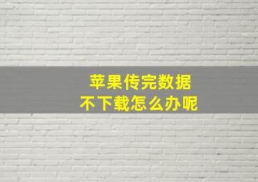 苹果传完数据不下载怎么办呢