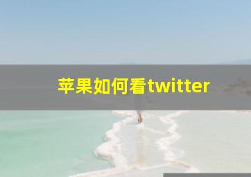 苹果如何看twitter