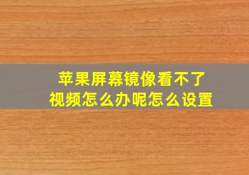 苹果屏幕镜像看不了视频怎么办呢怎么设置