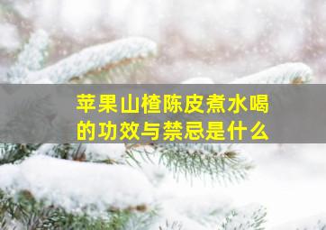 苹果山楂陈皮煮水喝的功效与禁忌是什么