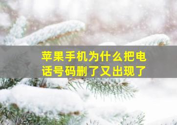 苹果手机为什么把电话号码删了又出现了