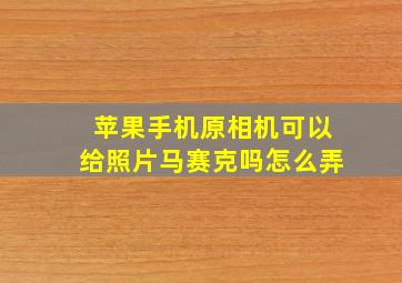 苹果手机原相机可以给照片马赛克吗怎么弄