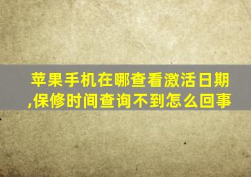 苹果手机在哪查看激活日期,保修时间查询不到怎么回事