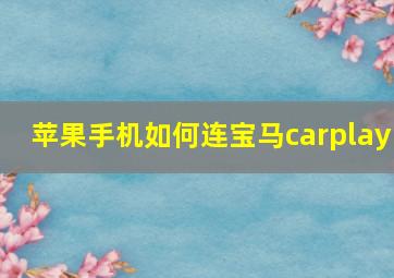 苹果手机如何连宝马carplay