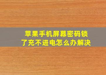 苹果手机屏幕密码锁了充不进电怎么办解决