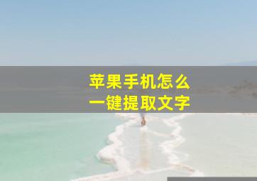 苹果手机怎么一键提取文字