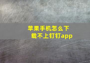 苹果手机怎么下载不上钉钉app