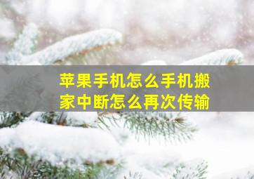 苹果手机怎么手机搬家中断怎么再次传输