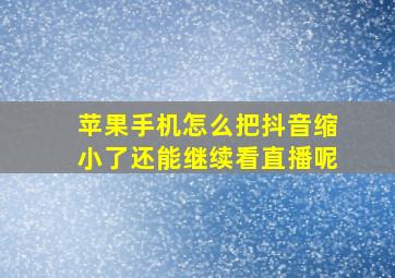 苹果手机怎么把抖音缩小了还能继续看直播呢