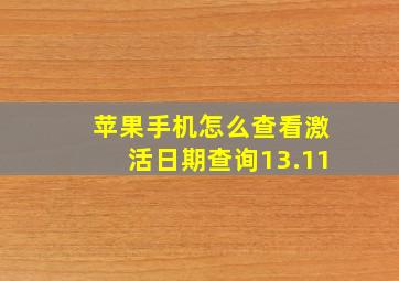 苹果手机怎么查看激活日期查询13.11