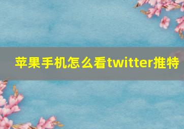 苹果手机怎么看twitter推特