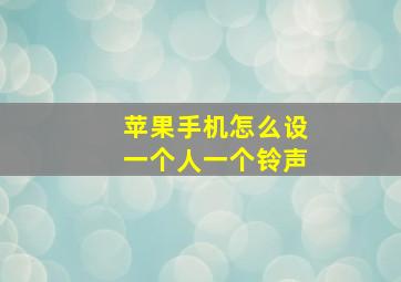 苹果手机怎么设一个人一个铃声