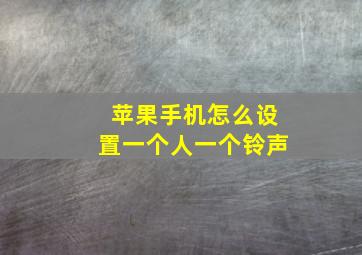 苹果手机怎么设置一个人一个铃声