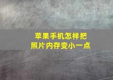 苹果手机怎样把照片内存变小一点