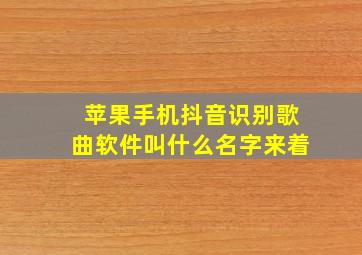 苹果手机抖音识别歌曲软件叫什么名字来着