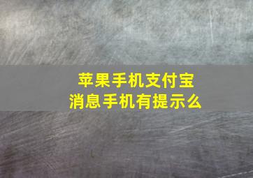 苹果手机支付宝消息手机有提示么