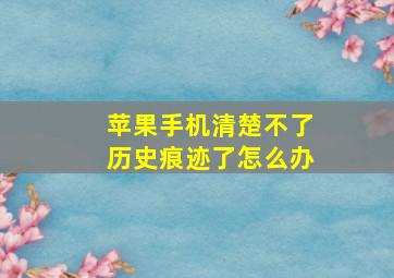 苹果手机清楚不了历史痕迹了怎么办