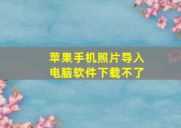 苹果手机照片导入电脑软件下载不了