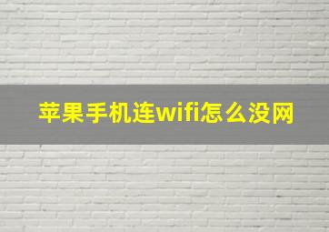 苹果手机连wifi怎么没网