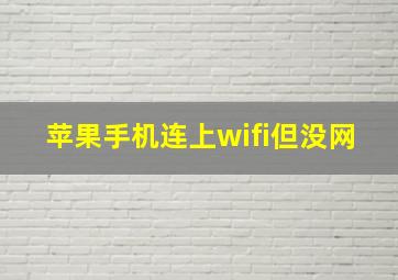 苹果手机连上wifi但没网