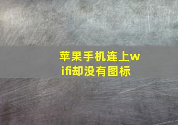 苹果手机连上wifi却没有图标