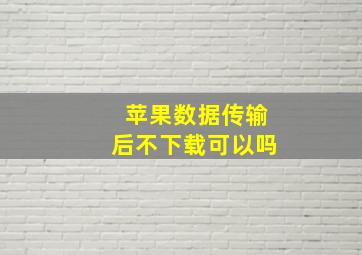 苹果数据传输后不下载可以吗