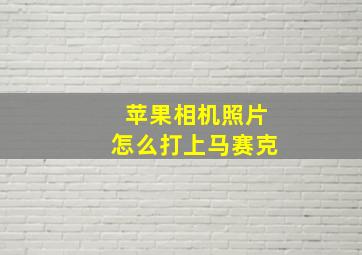 苹果相机照片怎么打上马赛克