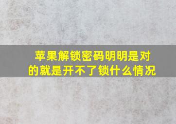 苹果解锁密码明明是对的就是开不了锁什么情况