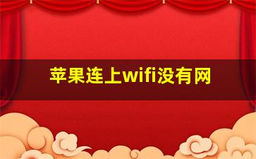 苹果连上wifi没有网