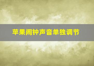 苹果闹钟声音单独调节