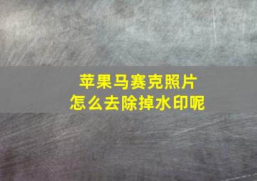 苹果马赛克照片怎么去除掉水印呢