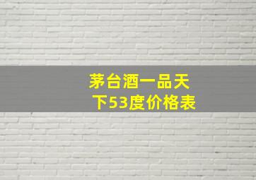 茅台酒一品天下53度价格表