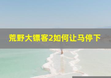 荒野大镖客2如何让马停下